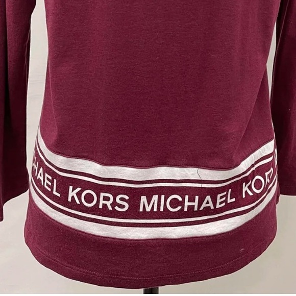 Michael Kors Burgundy Long Sleeve Top - Picture 4 of 5